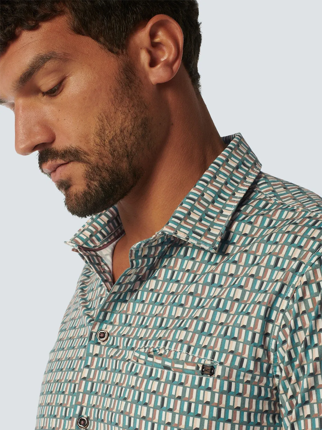 Shirt Stretch Allover Printed | Zinc