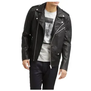 Slim Fit Motorcycle Black Leather jacket