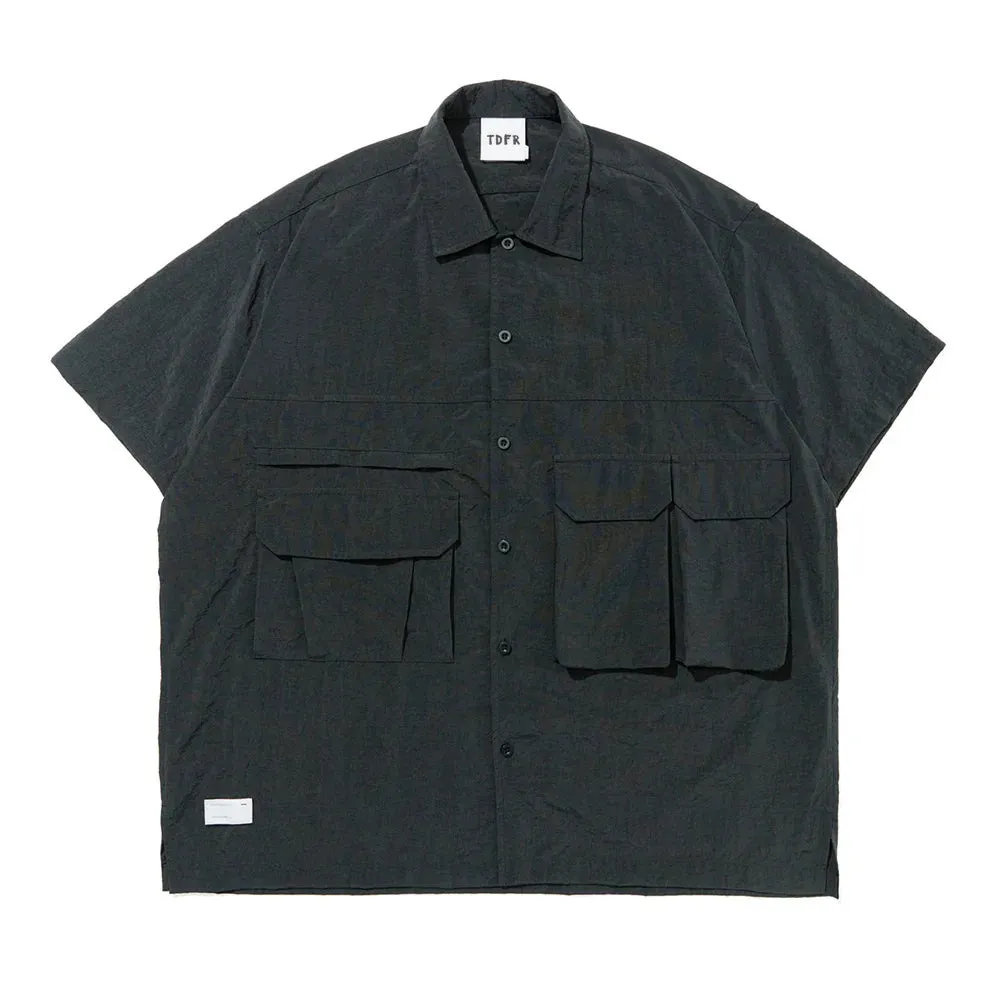 Solid Color Cargo Shirts - Short Sleeve Safari Style - Loose Fit