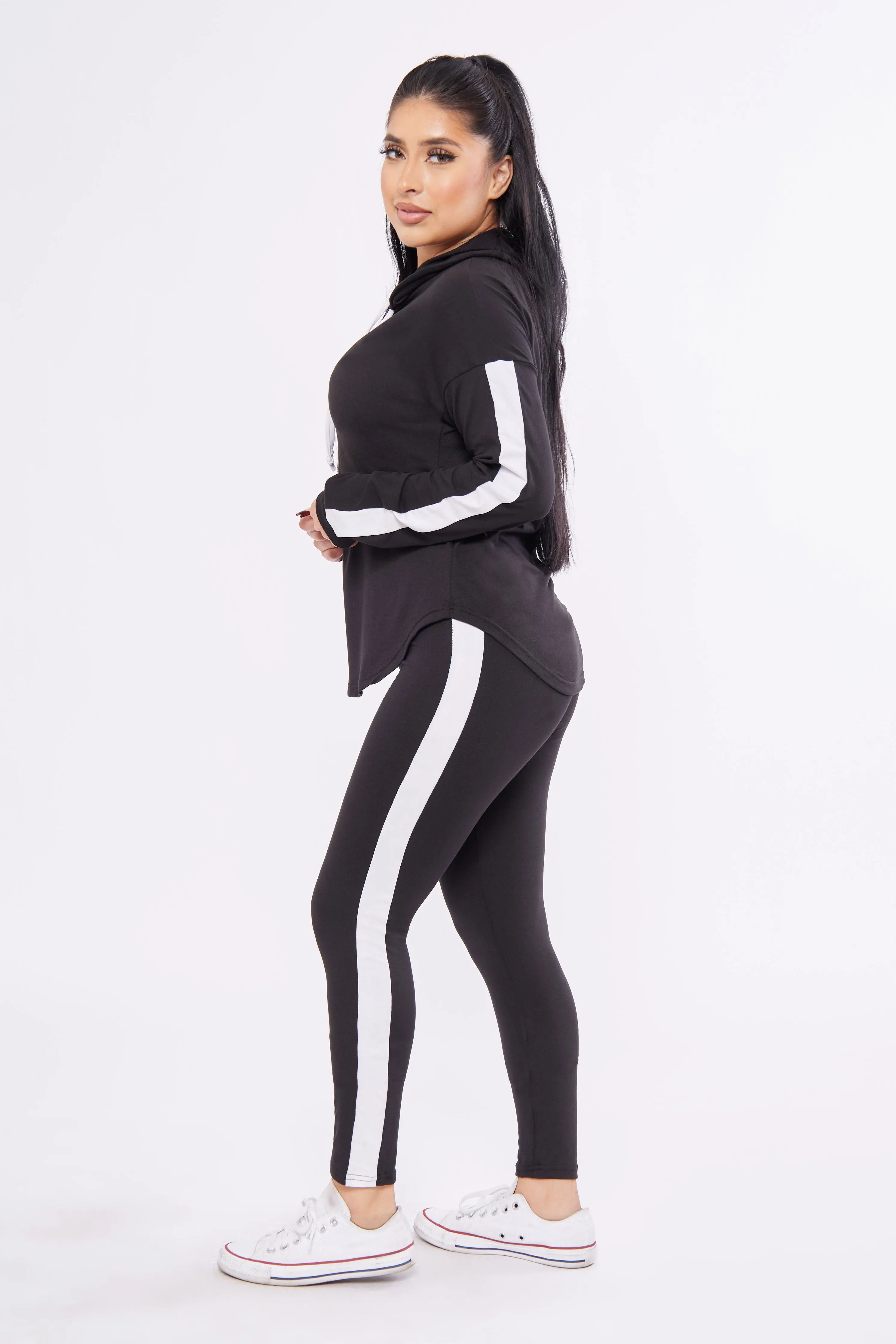 Super Soft Side Stripe Hoodie Set