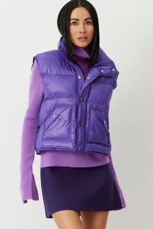 The Montblanc - Violet Glossy Nylon Puffer Vest