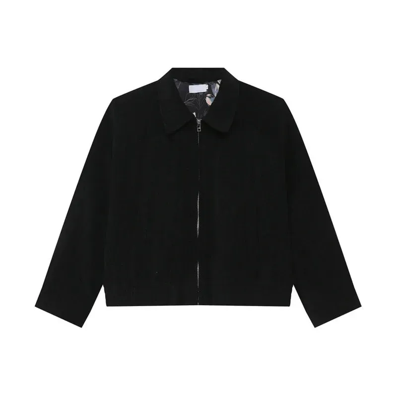 Thin Pleated Turn-down Collar Loose Jacket