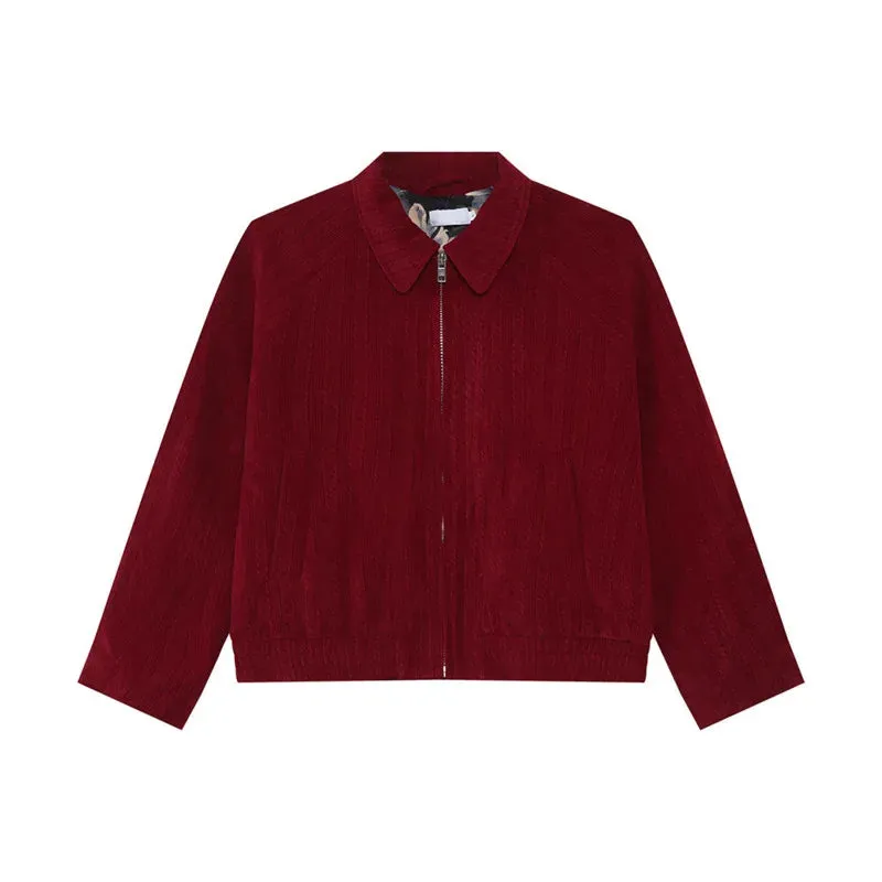 Thin Pleated Turn-down Collar Loose Jacket