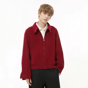 Thin Pleated Turn-down Collar Loose Jacket