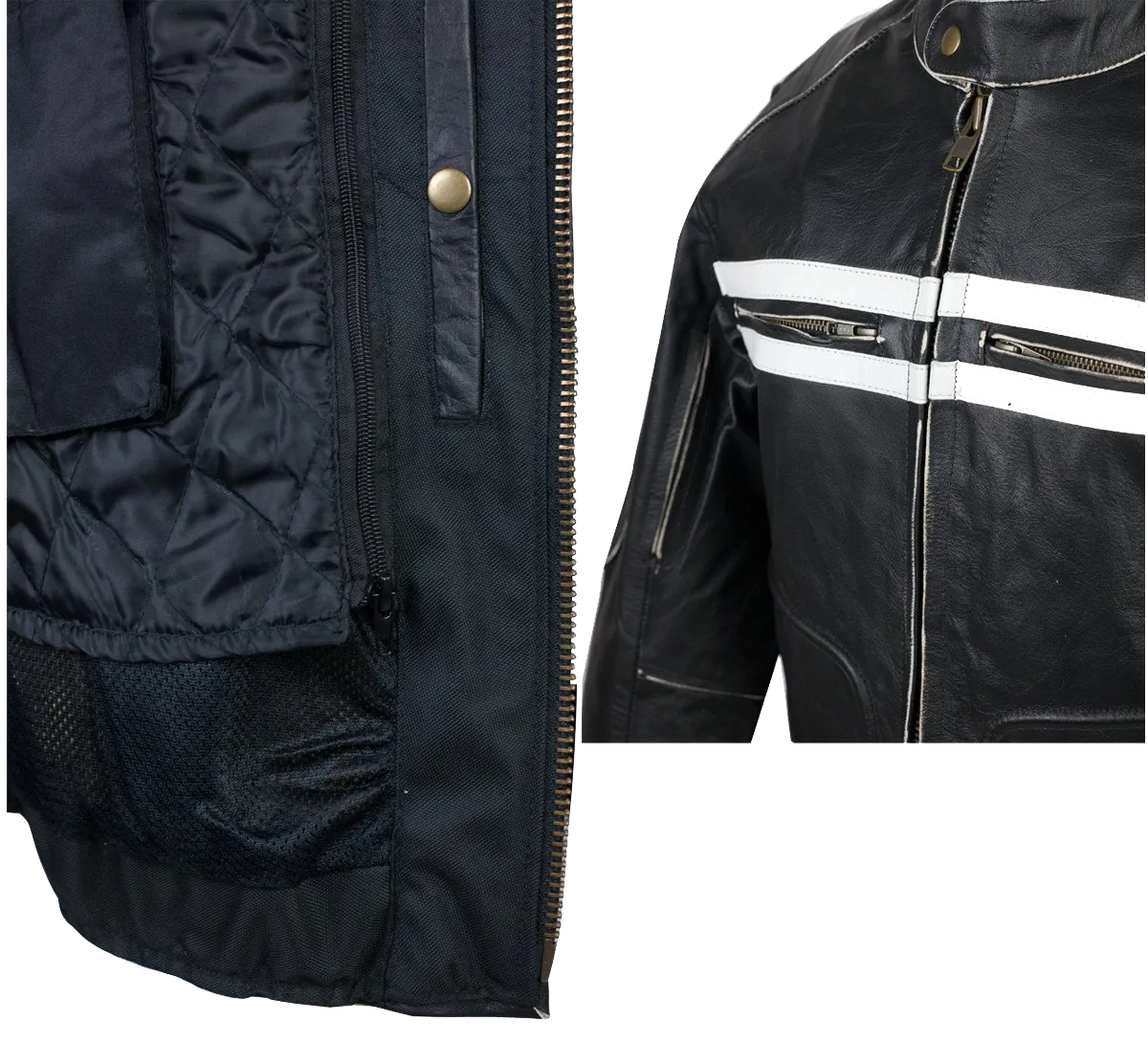 VL541 Vintage Premium Distressed Leather Motorcycle Jacket