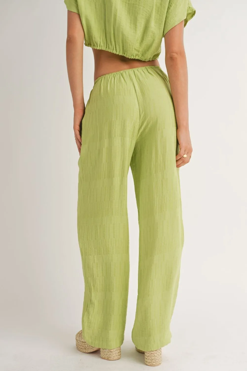 Women's A Tini Summer Set | Wide Leg Pants | Lime Green