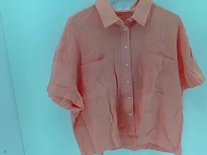 Women's Mainstrip Button Down Shirt Medium Orange