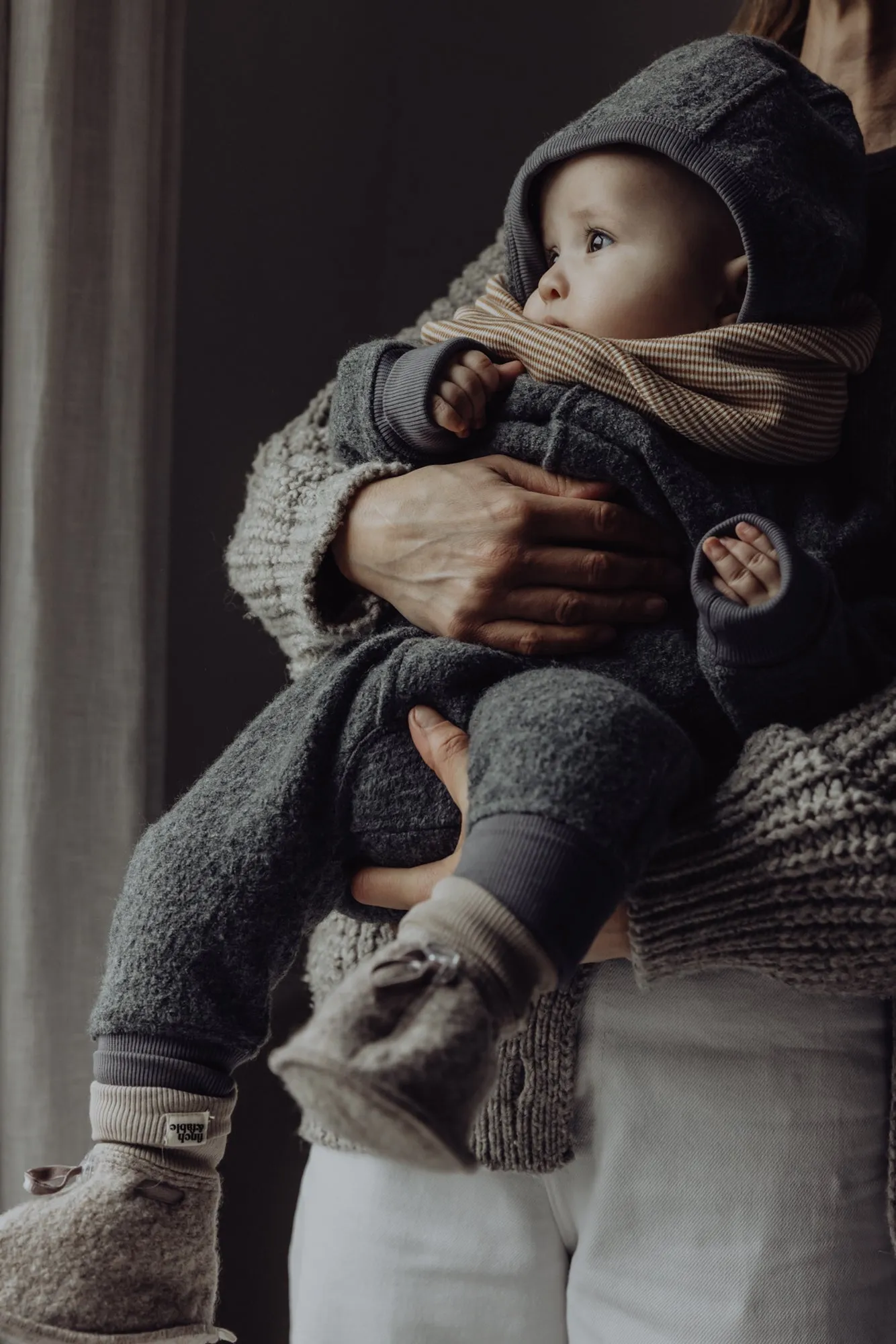 Wool Baby Booties - Sand