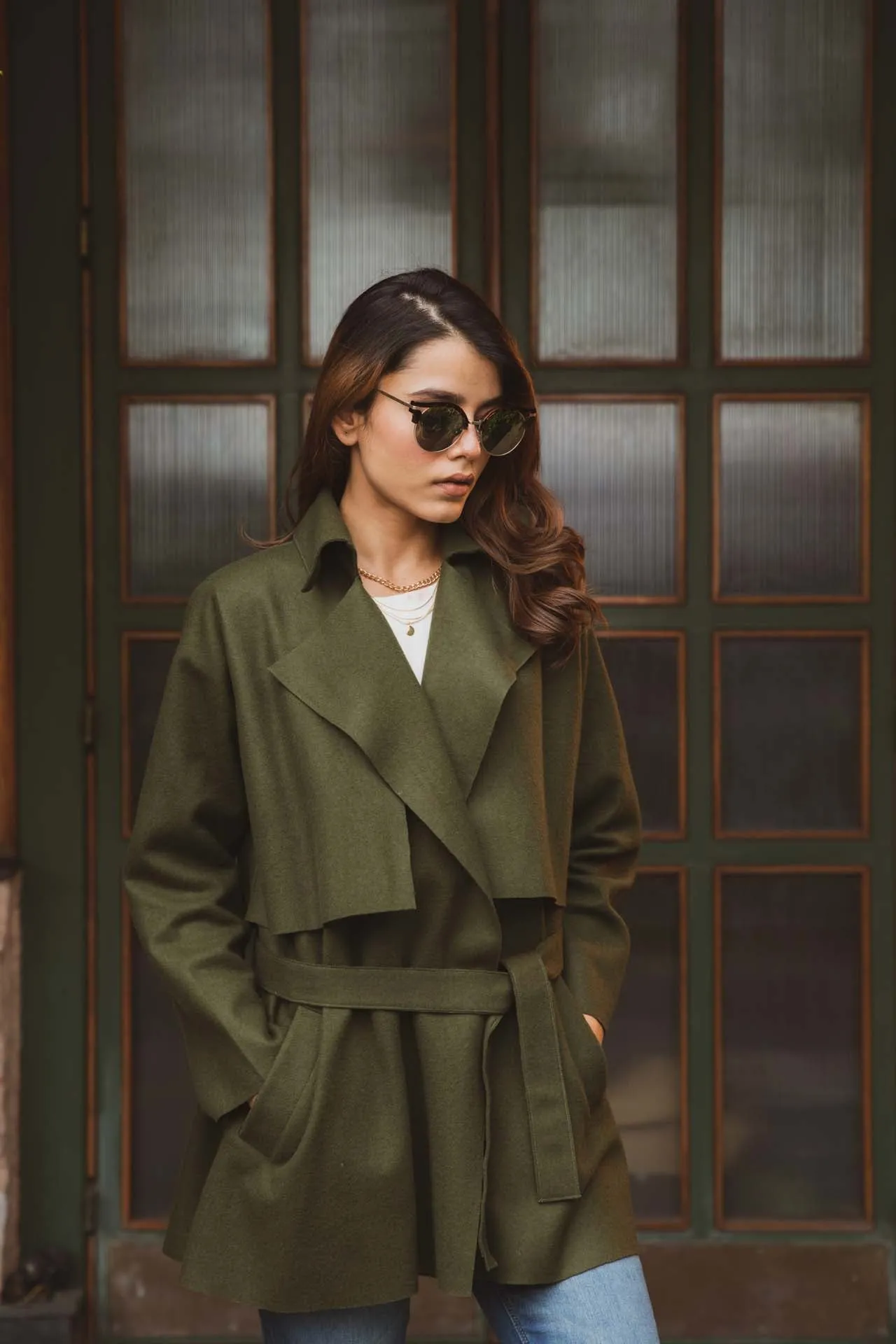 Wool trench jacket