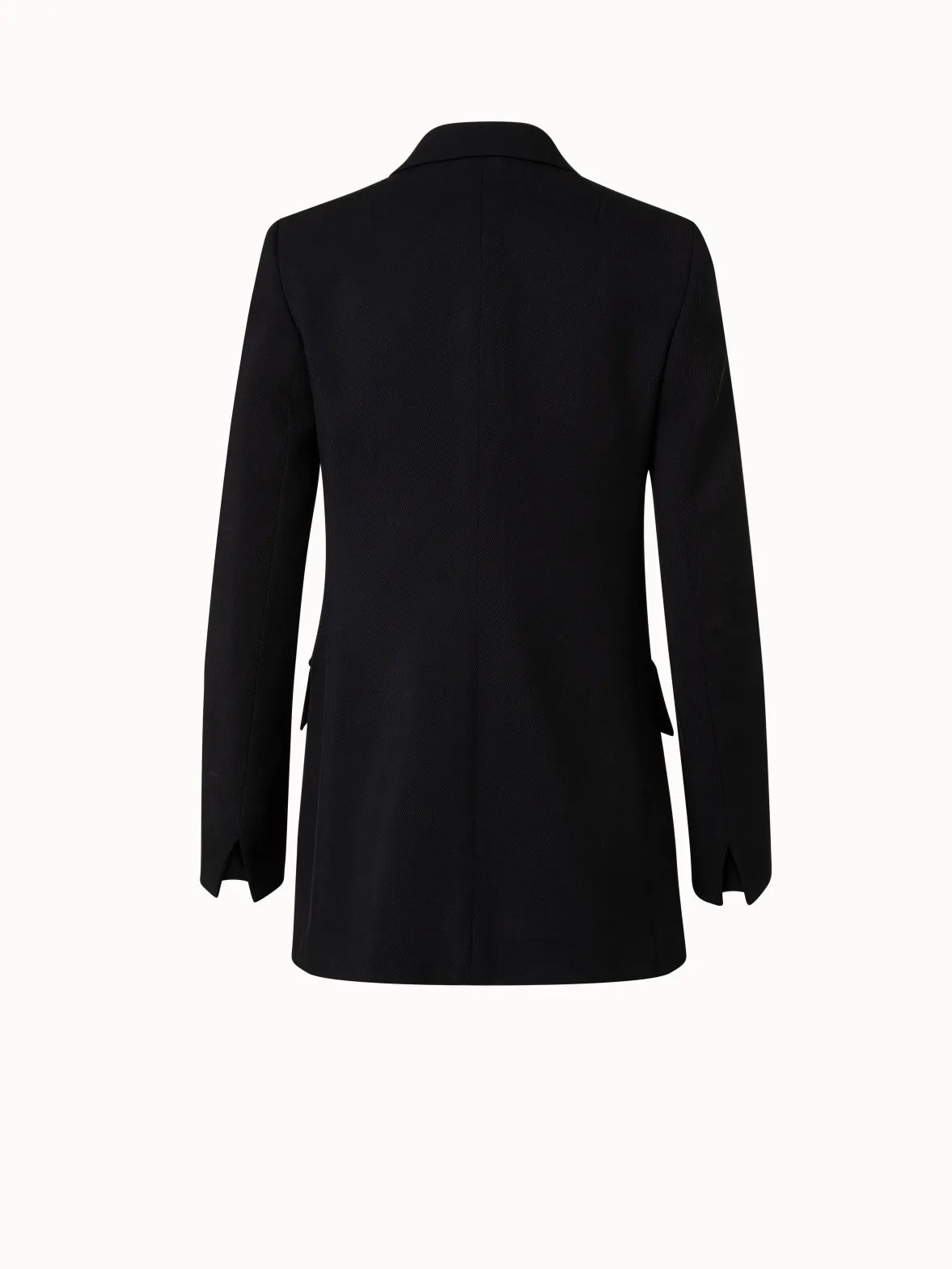 Wool Tricotine Double-Breasted Jacket